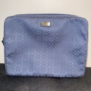 Coach Blue Signature Jacquard Laptop Sleeve
